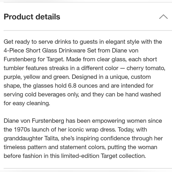 DVF for Target 4pc Short Glass Drinkware Set - Picture 6 of 7